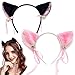 Dewlin 2 Pezzi Orecchie Gatto Cerchietti, Orecchie da Gatto di Peluche Fascia, Gatto Volpe Fascia Peluche, Bowknot Campane, per la Decorazione del Partito Cerchietto, Bambini e Adulti