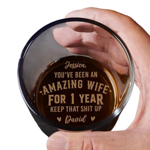 Kriadele You've Been An Amazing Wife Personalized Whiskey Glass, Naughty Fun Gift for Couple Him, Her, Husband, Wife, Boyfriend, Girlfriend On Birthday Anniversary Valentine's Day