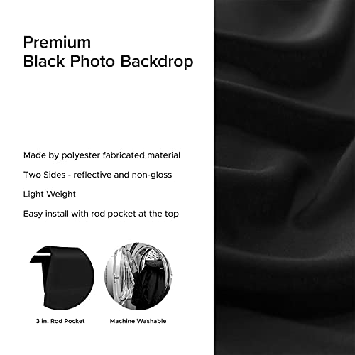 Julius Studio 10 X 12 Ft. Black Backdrop Background Screen, Superior 150Gsm Density Fabric Material, Premium Soft Silk Texture For Professional Photo Video Studio, Family Events, Party, Jsag120 #TOP1