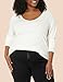 Amazon Essentials Women's Slim-Fit Layering Long Sleeve Knit Rib V-Neck Shirts (Available in Plus Size), Pack of 2, Eggshell White/Espresso, Small