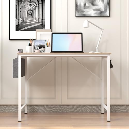 Panana Computer Desk Home Office Writing Study Desk, Modern Simple Style PC Table (Beige, 100 x 50 x 75 cm)