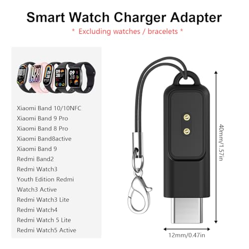 Image of ZORBES Mi Band 10 Charger Adapter USB-C 2-Pin for Models 9 /8 /2