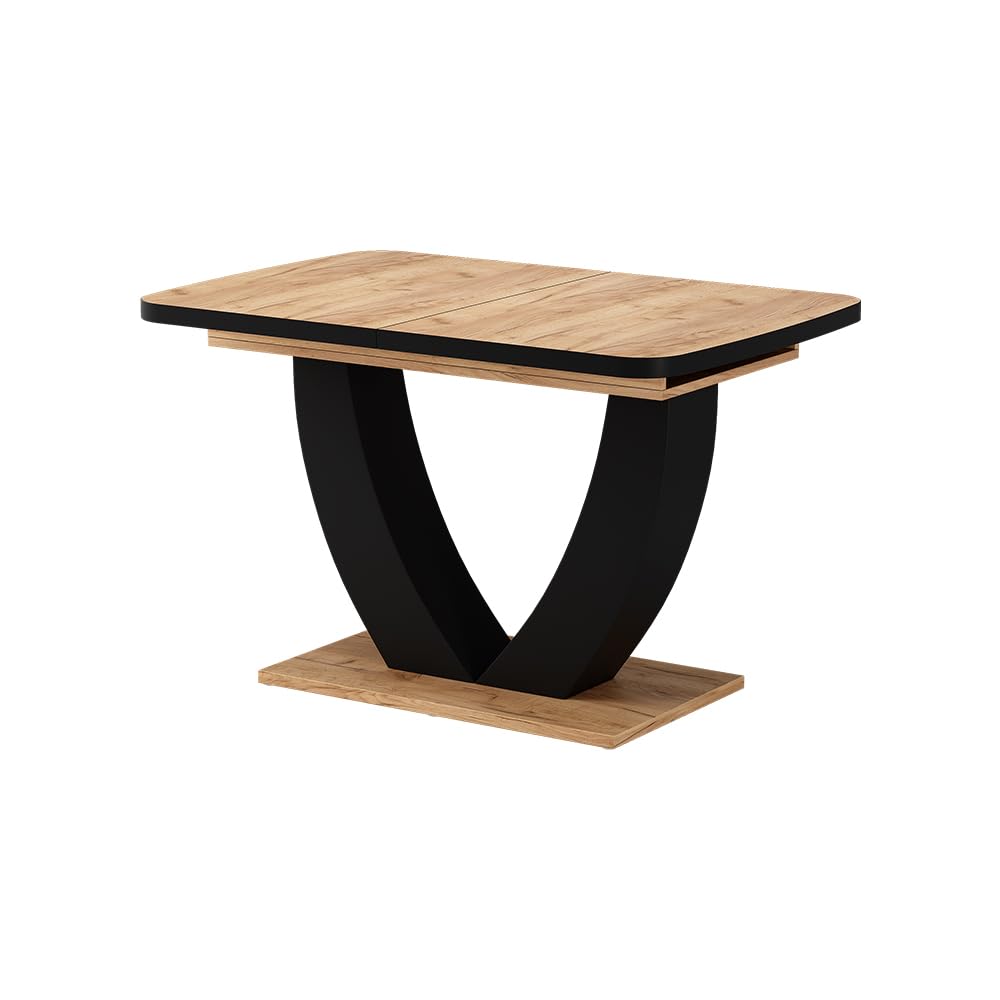 Vicco tavolo da pranzo allungabile Fenaro, Nero/quercia, 120 x 80 cm Estensibile, con funzione di estensione per un adattamento flessibile delle dimensioni del tavolo