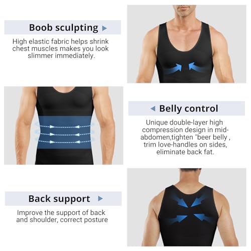 MEETYOO Gynecomastia Compression Shirt Men, Slimming Undershirt Compression Tank Top Mens Shapewear Body Shaper4