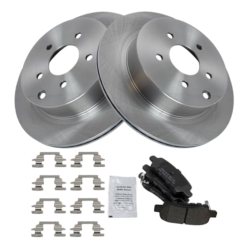 Image of TRQ Rear Semi Metallic Brake Pad and Rotor Set