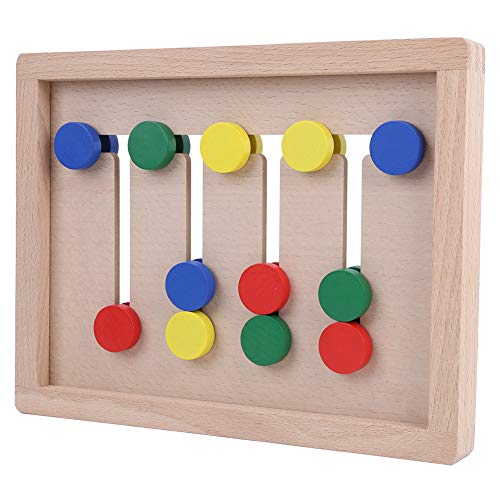 Rompecabezas con tobogán de madera juguete educativo para niños de 3 años tablero de 27x21 cm 7