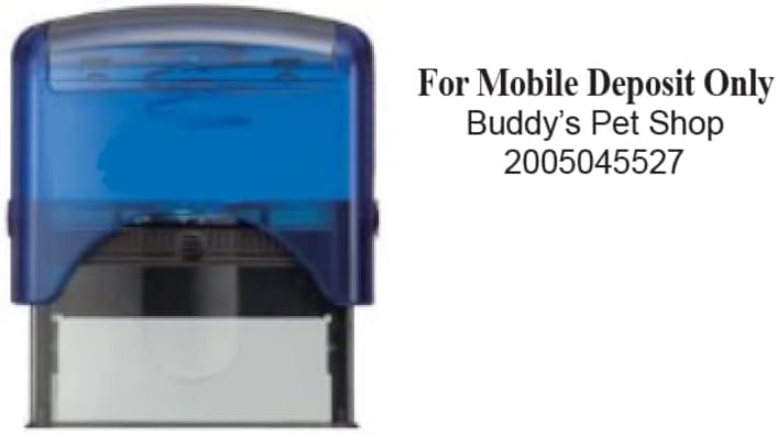 Hubco Sello autoentintado azul brillante para depósito móvil