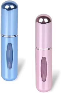 Refillable Perfume Atomizer Set - Portable Mini Spray Bottles (5mL, 2 Colors) | Travel-Size Scent Pump Case for On-the-Go | Leak-Proof Aluminum & Plastic Atomizer for Perfume/Cologne