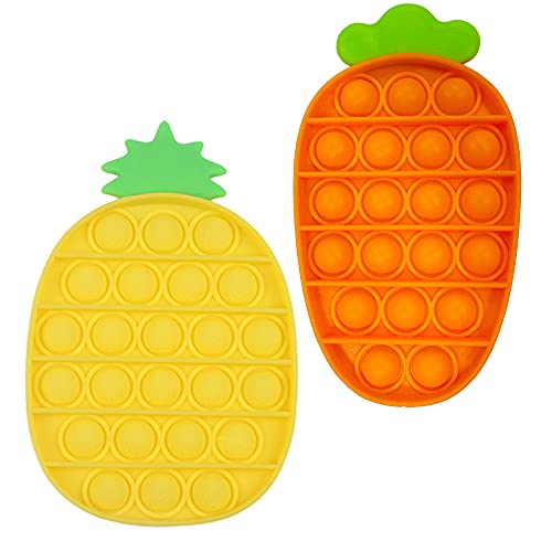 ランクチュアリー プッシュポップ ストレス発散 知育玩具 2個セット カラフル 大人 子供 おもちゃ セットM パイナップル 人参