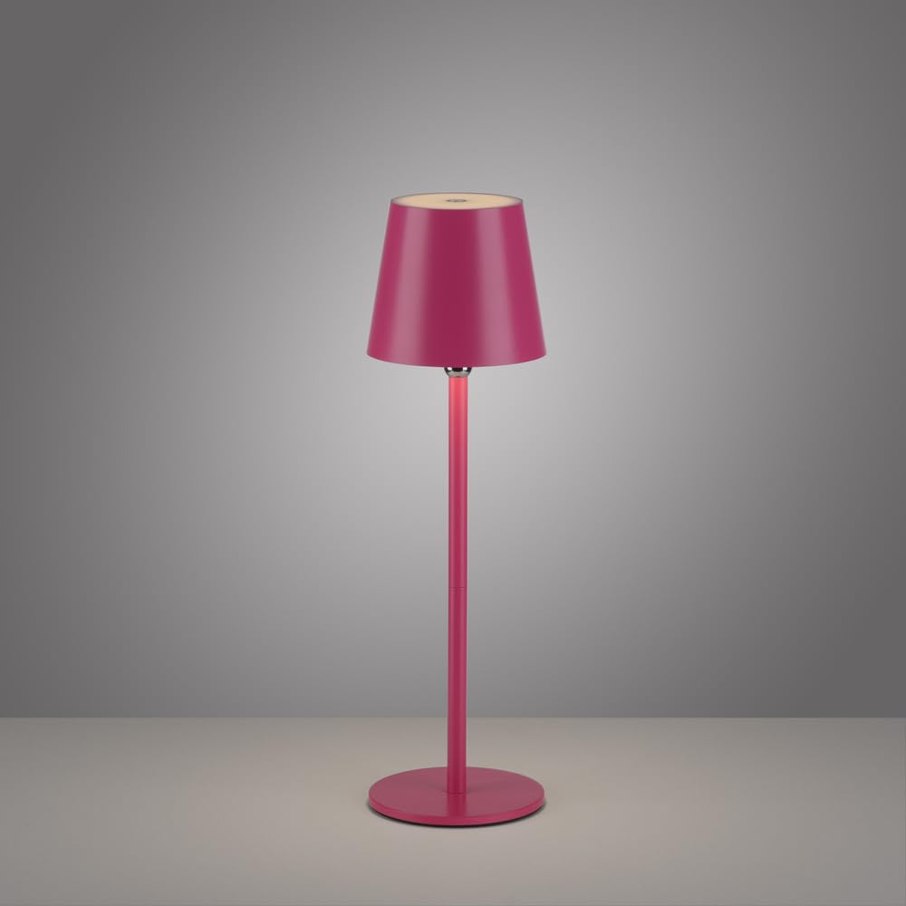 SellTec LED Tischleuchte Akku Flaschenleuchte Touchdimmer dimmbar pink | IP54 Außen, Für Garten, Gartentisch, Camping, Balkon, Terrasse