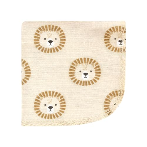 Image of Hudson Baby Unisex Baby Flannel Cotton Poly Washcloths, Brave Lion 10 Pack, One Size