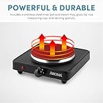 Aroma Housewares AHP-303 Single Burner Hot Plate, Metal, Black - Image 5