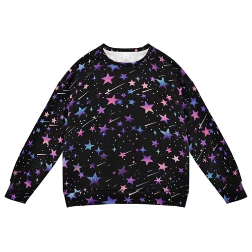 JUNZAN Glitter Stars Kids Boys Hooded Sweatshirt Fleece Boys Sweat Shirt Athletic 4T