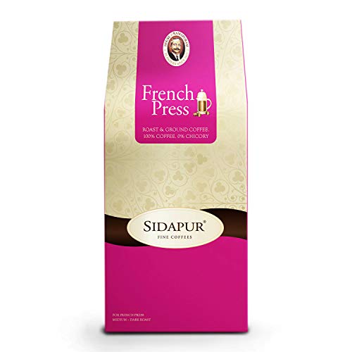 Sidapur French Press Coffee – Roasted & Coarsely Ground Coffee for use in French Presses. 100% Coffee. 0% Chicory – 500gms