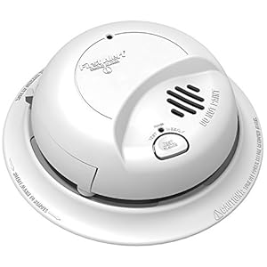 BRK First Alert 9120BFF/ SMI100-AC Smoke Detector, Hardwired Alarm with Battery Backup, White, 1-Pack