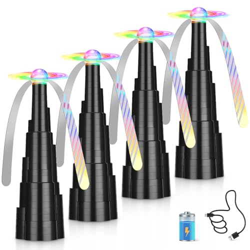 Ventilador de mosca para mesa recargable paquete de 4 unidades compactas con LED 2