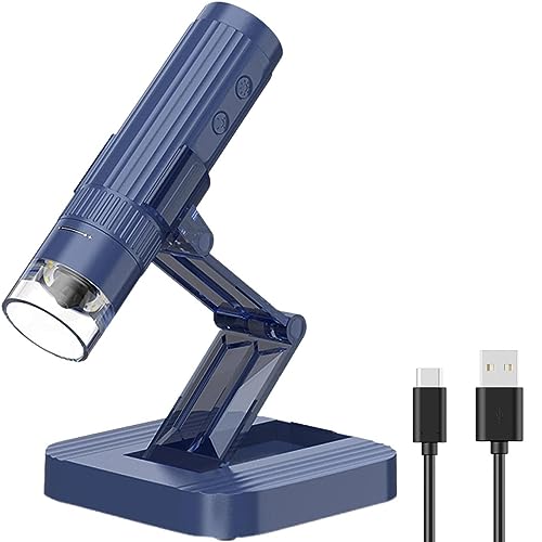 Image of ETZIN USB Digital Microscope,50X-1000X Magnifying Coin Micros-cope,Handheld Pocket Mic-roscope Adults, HD Microsco-pe Camera, 8 LED Lights AdjustableBlue, USB.