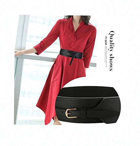 Ulalaza Women Vintage Wide Belt, Metal Pin Buckle Belt for Ladies' Decorative Skirts2