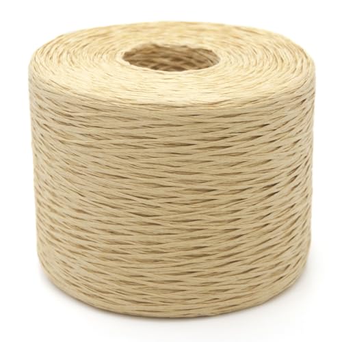 Rruize極細紙ひも ラフィアリボン 平らなペーパーロープ 1mm 細い 手芸 ラッピング ギフト 手が痛くなりにくい (Beige) - Rruize - 商品画像