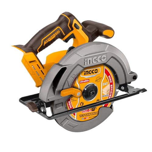 INGCO 185mm Circular Saw 20V Cordless Brushless Circular Saw (Body Only) 4800RPM with 1Pcs Saw Blade CSLI1851