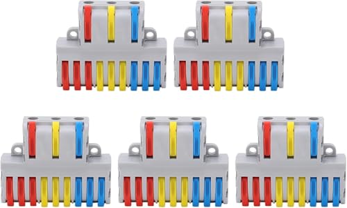 Image of ZIVIK 3 in 9 Out Quick Wire Connector, 5 Pcs Releasable Cable Connector, Secure & Removable Electrical Connector, Effertless Electrical Connectors Wire Jointer Cable Conductor Clamp