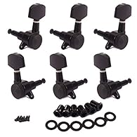 Black locking 3R3L tuners with Square shaped knobs Gear Ratio-1:18, designed to fit modern 10mm headstock holes Replacement/ Upgrade parts for electric, folk or acoustic guitars or precision instruments Easy to install, quick and accurate tuning Qual...