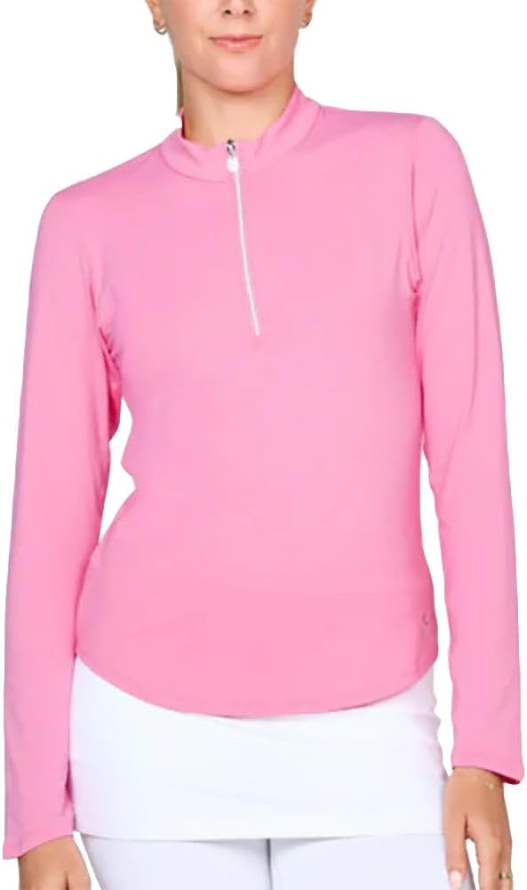 SOFIBELLA UV Colors Womens Half-Zip Long Sleeve Golf Shirt