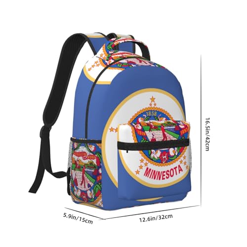 Sac à dos imprimé Minnesota noir avec compartiment ordinateur portable - 2