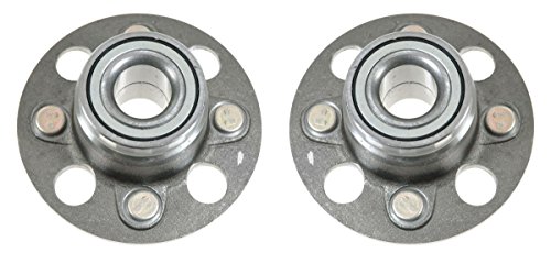 Image of TRQ Rear Left and Right Wheel Bearing and Hub Assembly Set 2 Piece Compatible with 01-03 Honda Civic GX 01-03 Civic DX HX LX 2003 Hybrid 04-05 LX Without ABS