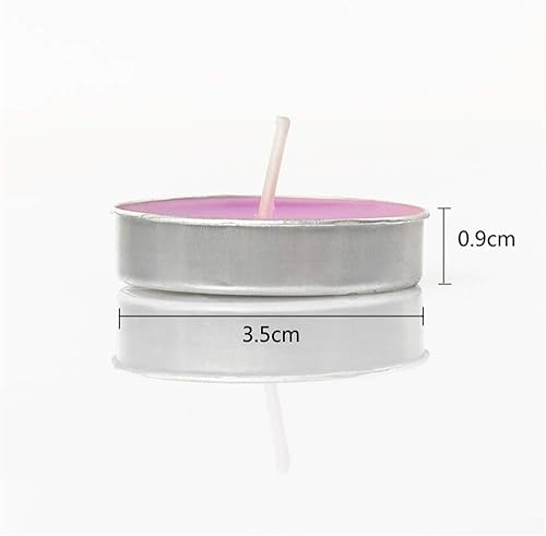 Miniatura 11 de Velas de té, paquete de 50 velas coloridas de cera prensada de parafina de aproximadamente 2 horas de tiempo de combustión para viajes, centro