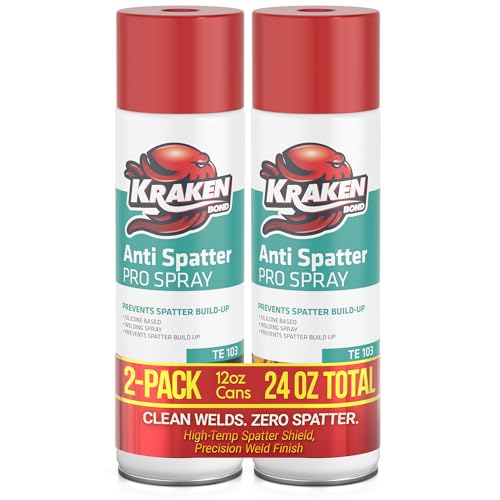 Kraken Bond Anti Spatter Welding Spray - (2x12oz) Anti-Splatter Aerosol Spray for MIG TIG Tips Protects Surfaces & Materials Non-Flammable Safe for Workpieces and Jigs 2 Pack