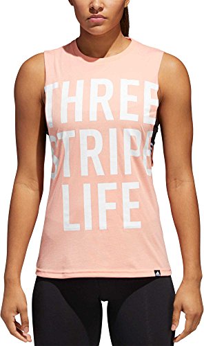 Débardeur adidas femme contre la chaleur et les irritations 3 Stripe Life L corail