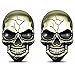 2 Pcs Etiqueta Engomada Motocicleta Coche Metal 3D Calcomanías Calavera Pegatinas Auto Parachoques Cráneo Etiqueta Engomada Vehículo Demonios Vinilo Decorativo Calavera Refrigerador (Bronce)