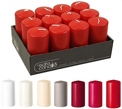 Bougies de l'Avent de cire rubis lot de 12 piliers à offrir pour les fêtes de fin d'année