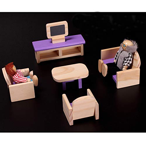 Minipuppen Häuser Großes hölzernes Puppenhaus mit Möbeln 3D-Puzzle-Hausmodell für Kinder Für Jugendliche und Erwachsene… – Bild 7