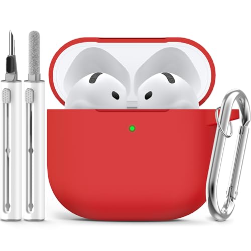 Image of Ljusmicker for AirPods 4 Case 2024 with Cleaner Kit,Deep Red