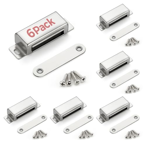 Ravinte Silver Magnetic Door Catch Cabinet Magnets 60lbs 6 Pack