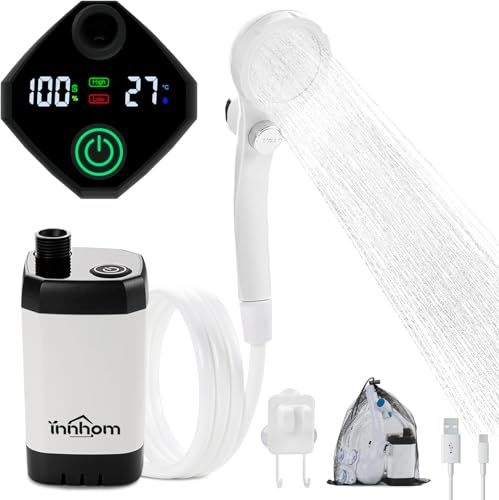 innhom Portable Camping Shower, 6000mAh Rechargeable Camp Shower Pump with