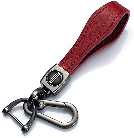 JIYUE Genuine Leather Car Logo Keychain Key Chain Keyring Family Present for Man and Woman Suit for Lincoln All Mode