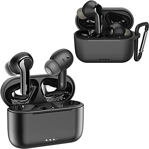 TOZO NC2 Hybrid Active Noise Cancelling Earbuds + TOZO NC2 Silicone Case Black