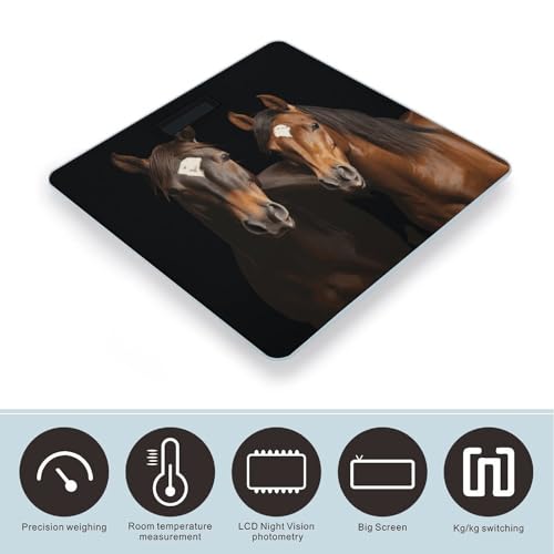 Báscula digital de baño con motivo caballos, 180 kg miniatura 3