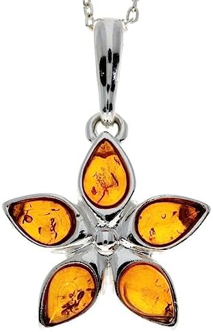 Ciondolo In Argento 925 Con Vera Ambra Baltica - SilverAmber, Classico, Certificato, AX203C