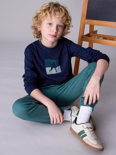 Mayoral Basic Cuffed Fleece Trousers for Boys Pine4