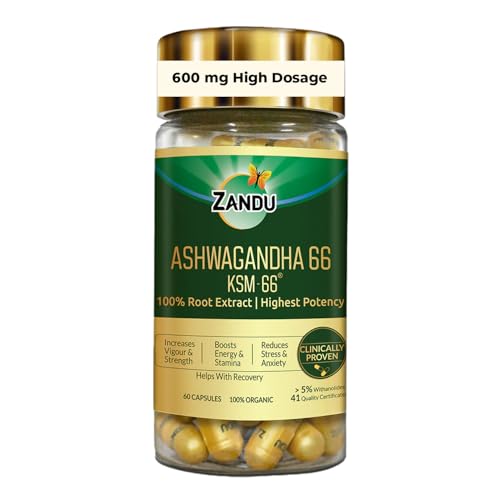 Zandu Ashwagandha KSM-66 (600 mg high dose formula) Tablets | Cli...