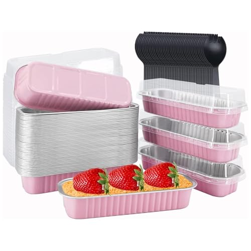 El Mejor Listado de Charolas para pastel . 46 Mini Moldes para Hornear YOMYM,100 PCS Moldes para Pastel,Moldes para Hornear Individuales,Moldes de Aluminio para Hornear,Desechables para Postres,con Solo Tapes,Cuchara,para...