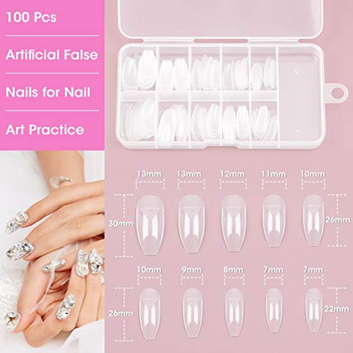 Acrylic Nail Holder Stands, Flasoo Magnetic Press On Nail Practice Stands Set Including Nail Tip Holders, Crystal Nail Stand Bases, Clear Acrylic Fake Nail And Reusable Adhesive Putty (Silver) #TOP3