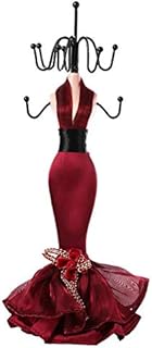Jewelry Stand, 4 Piece Pendant Necklace Earrings Bracelet Ring Shoes Dress Jewelry Model Display Stand (wine Red)(Wine red small model)