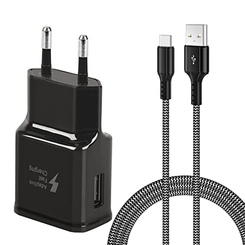 KAIMENGLONG Ladeger&auml;t Fast Charge Schnellladeger&auml;t Netzteil mit 2M USB Typ C Nylon Ladekabel f&uuml;r Samsung Galaxy S21 S21FE S21+ S20FE S20 Ultra S10 S9 S8/Note 10/9/8/A72 A71 A52 A51,Google Pixel