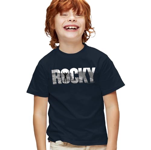 Popfunk Rocky Poster Logo Kids T Shirt for Youth Boys and Girls, Charcoal, X-Small