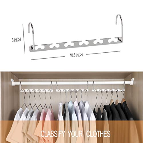 Kleverise 20 Space Saving Hangers - Magic Cascading Hangers Stainless Steel Clothes Hangers - Clothing Closet Space Saving Storage Organizers #TOP2